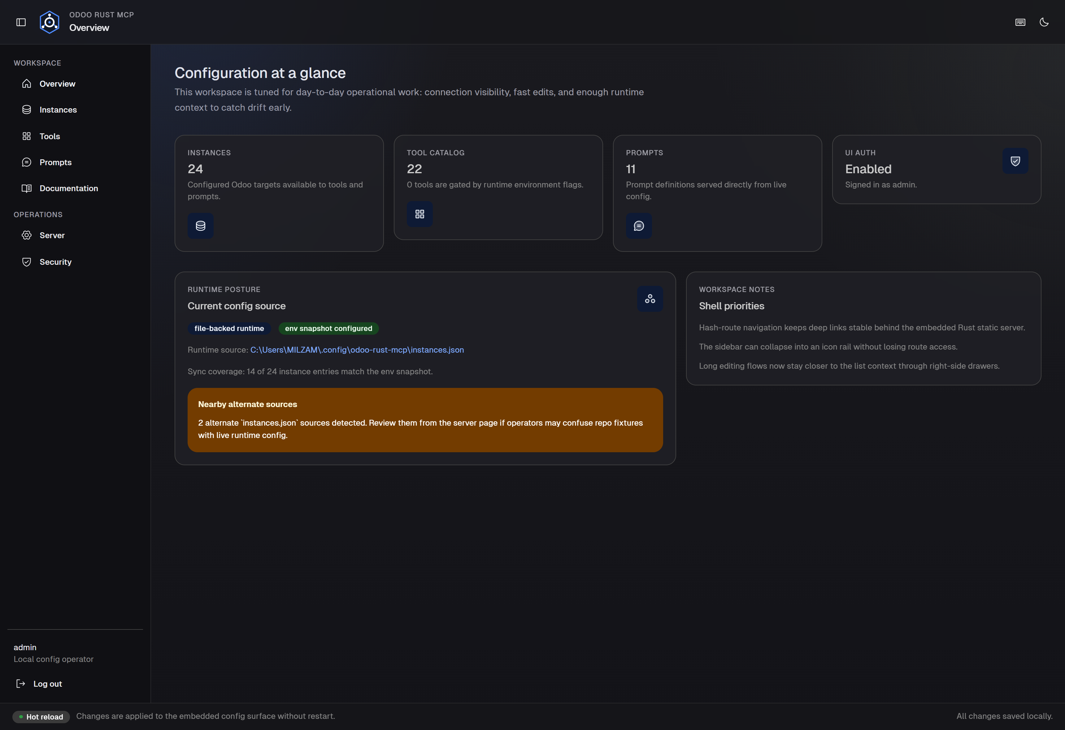 Config UI overview